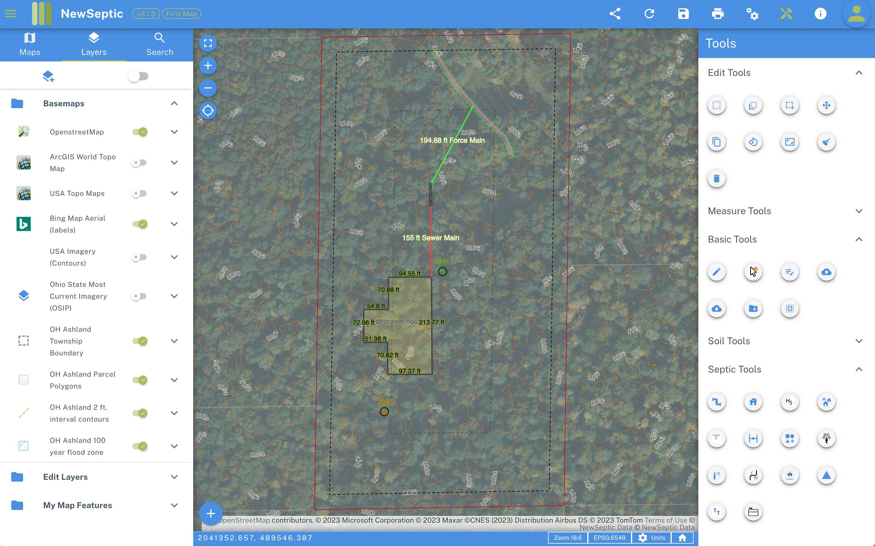 landplan map septic design