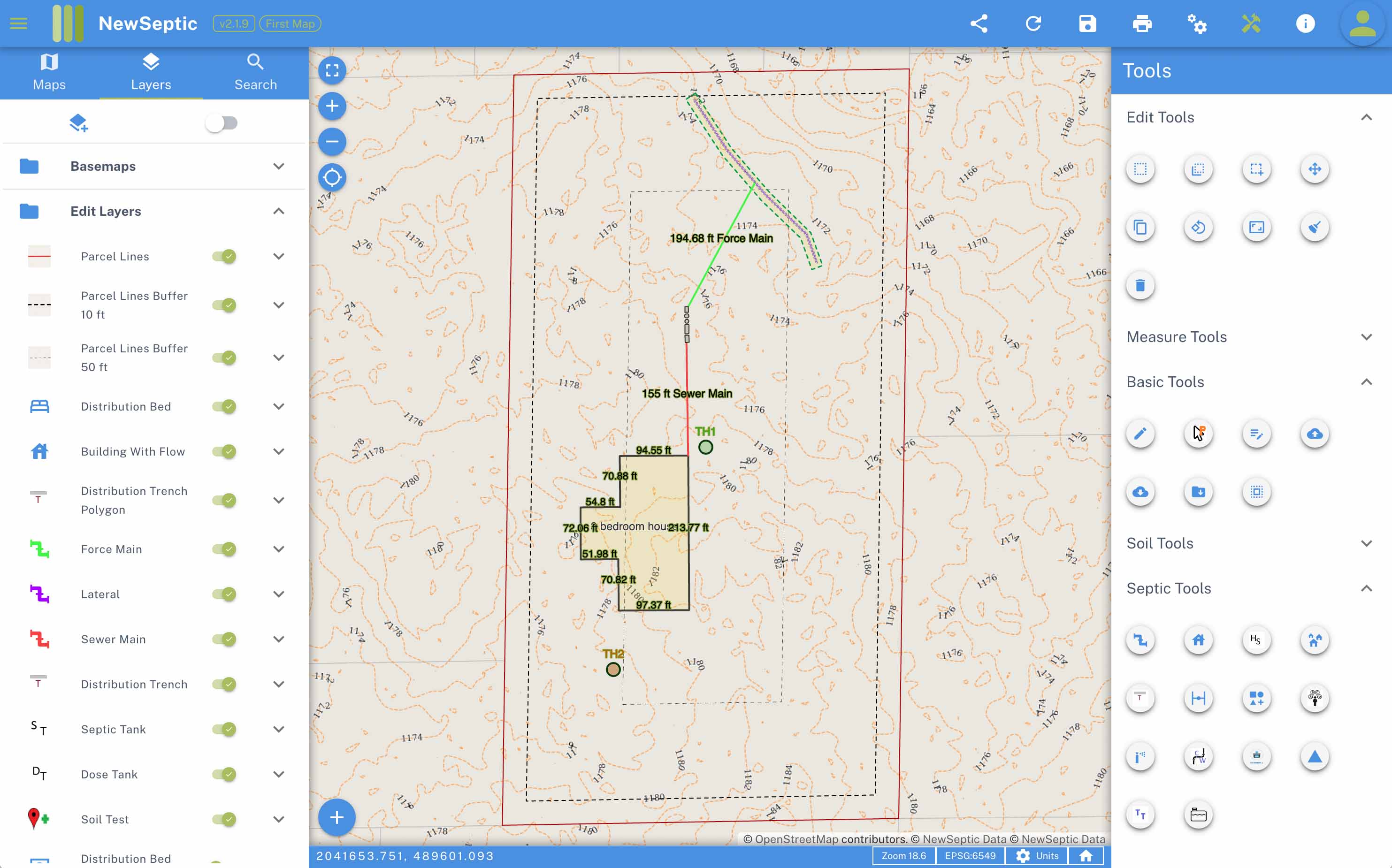 landplan map septic design