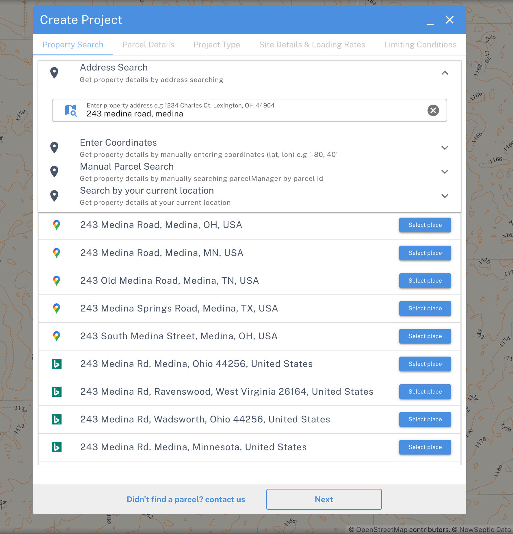 parcel search